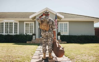 A U.S. soldier returns home