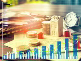 Image with charts and money 