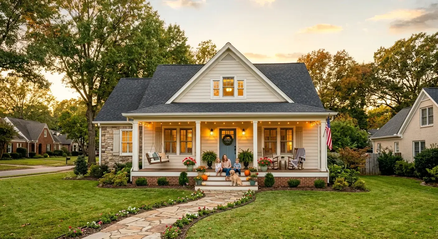 Beautiful home with a welcoming front porch