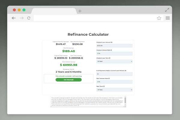 browser window calculator form